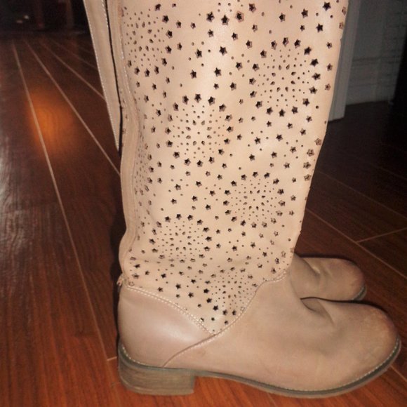 Rud by Rudsak star cut outs tall tan / taupe boots - Picture 2 of 9